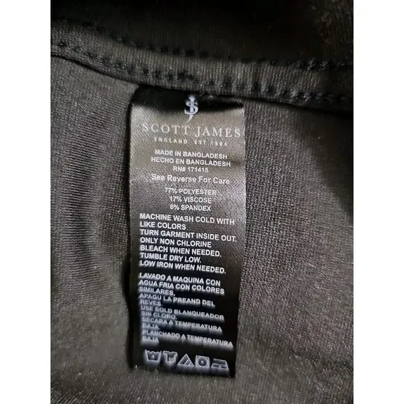 Scott James ~Men's Size XL~ Heavy Shirt Navy/Black Plaid Pearl Snap Button Down.